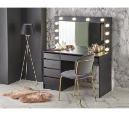 HOLLYWOOD XL Fekete Fésülködőasztal