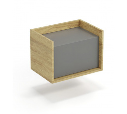 MOBIUS LOWBOARD 1D szekrény, természetes/szürke