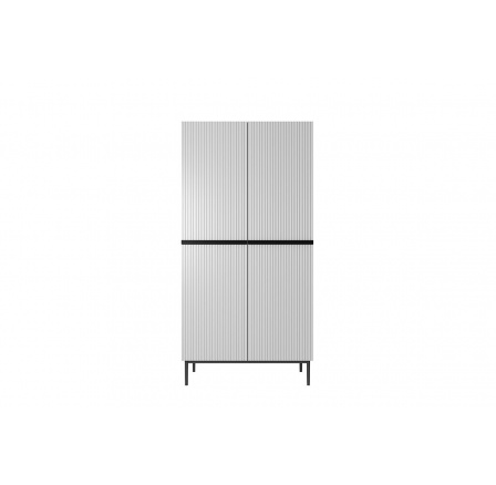 Dwudrzwiowa szafa Nicole z metalowymi nogami i uchwytami 100 cm - biały mat / czarne nóżki