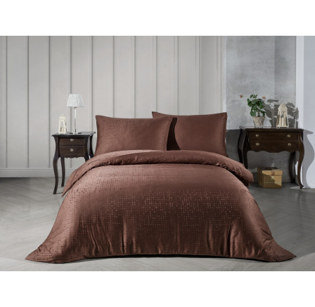 Saténový povlak na polštář Diamond hnědý 30x40