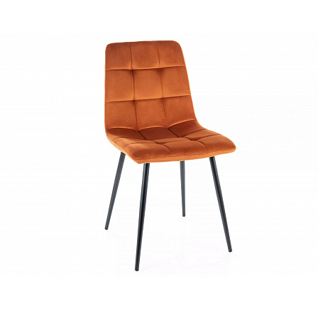 Étkezőszék MILA VELVET, fahéj Bluvel 4215/fekete matt