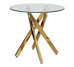 Amber dohányzóasztal 60 cm átlátszó/arany