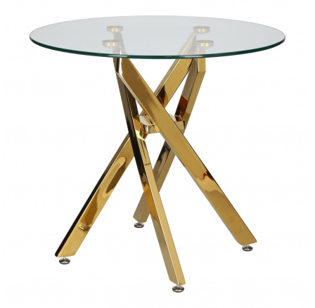 Amber dohányzóasztal 60 cm átlátszó/arany