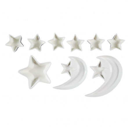 9 darabos Starry Night fehér tálalókészlet