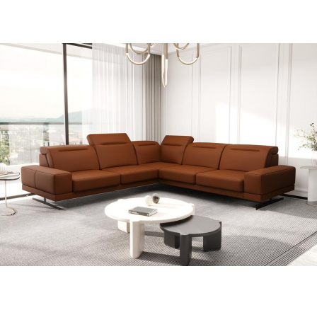 NAROŻNIK SKÓRZANY FIORE MAX 265x265 CM (ODCIENIE RUDEGO)- SZYBKA WYSYŁKA