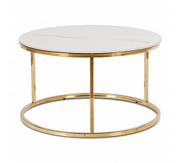 Stolik Kawowy VENICE Biały Marmur/Złoty