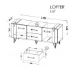 TV komód LOFTER - LO7, Wotan Tölgy + Millenium Beton