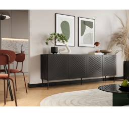 SIENA 200 komód, fekete