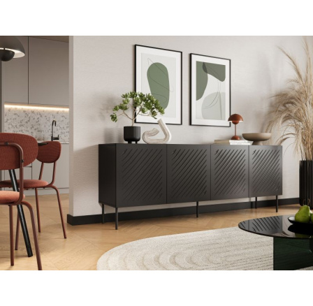 SIENA 200 komód, fekete