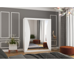 Tolóajtós szekrény tükörrel CHARLOTTE 180 Fehér+Fehér