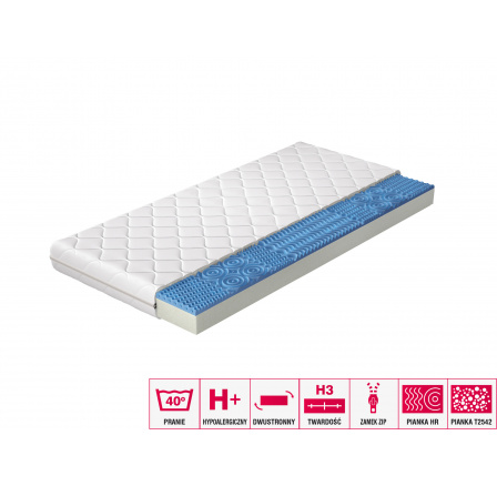 Materac Piankowy Lauren 90x200 Hipoalergiczny pokrowiec Microfibre