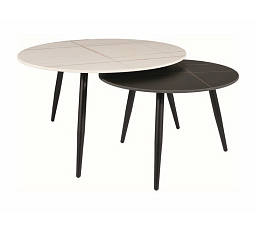 KORA B konferencia asztal szett, Fehér/Fekete matt