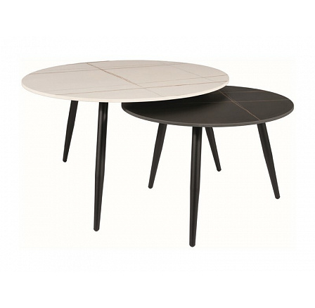 KORA B konferencia asztal szett, Fehér/Fekete matt