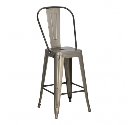 Paris Back 66 cm fém bárszék Tolix inspirációval