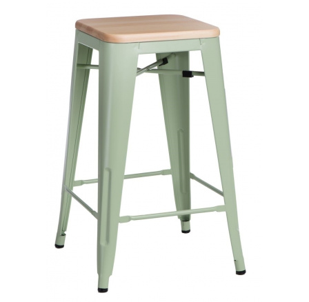 Paris Wood bárszék 65cm zöld természetes fenyő