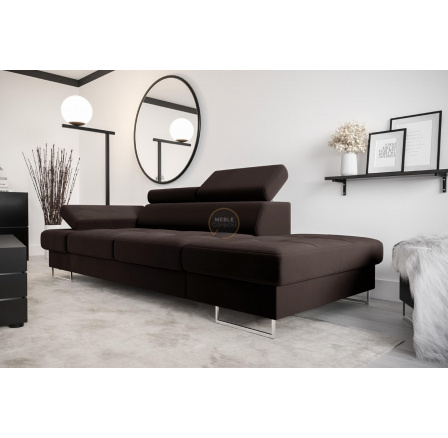 SOFA GALAXY II SZEZLONG 235 CM - Odcienie brązu , Szezlong po prawej - prawa strona