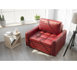 FOTEL VERONA SKÓRA NATURALNA - Skóra czerwona