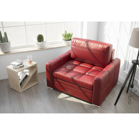 FOTEL VERONA SKÓRA NATURALNA - Skóra czerwona