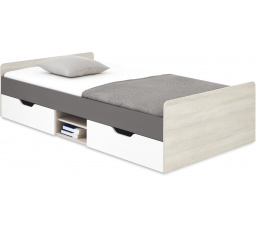 REMO RM16 ágy - 120x200 cm, Fehér Wilton Tölgy/Fehér Lux/Antracit