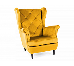 LADY Velvet fotel, curry Bluvel 68/wenge