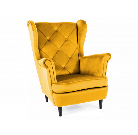 LADY Velvet fotel, curry Bluvel 68/wenge