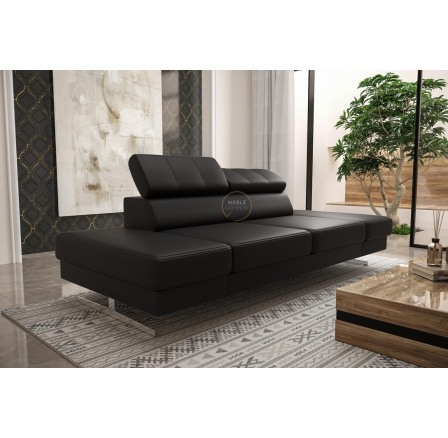 SOFA EMPORIO II 250 CM SKÓRA NATURALNA - Skóra czarna