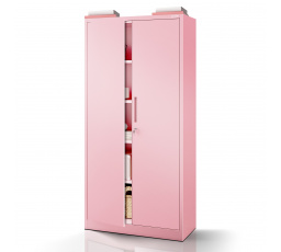 Irodai fém iratszekrény púderrózsaszín: Fresh Style JAN H, 900 x 1950 x 400 mm