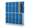Szürke-kék 10 rekeszes ruhásszekrény: BARTEK, 1360 x 1720 x 450 mm