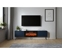 RAFAEL 200 EF TV-szekrény elektromos kandallóval, indigó