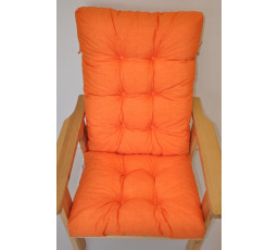 Polstr na zahradní křeslo vysoké široké - látka oranžový melír