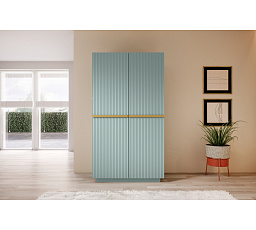Skříň Nicole 100 cm - šalvěj MDF / zlaté úchyty