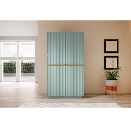 Skříň Nicole 100 cm - šalvěj MDF / zlaté úchyty