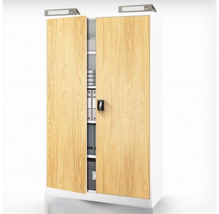 Irodai fém szekrény Fehér/Arany tölgy: Eco Design JAN II Irodai fém szekrény Fehér/Arany tölgy: Eco Design JAN II