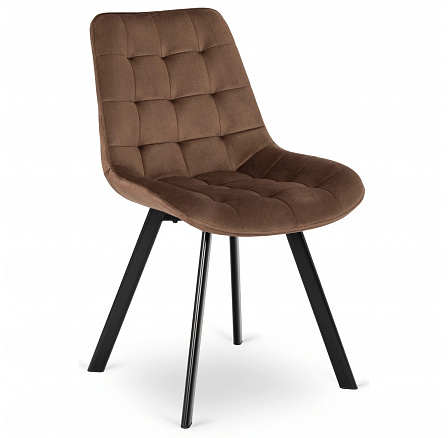 Krzesło RICK Brązowe Welurowe