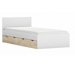 Ágy - JOY I 36, Fehér/Tölgy Artisan