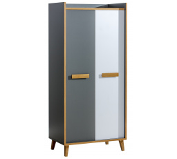 WERSO ruhásszekrény - W1, Fehér Briliáns+Antracit+Rivera