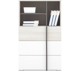 REMO RM7 komód, Fehér Wilton Tölgy/Fehér Lux/Antracit