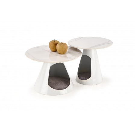 OSARIO dohányzóasztal, fehér márvány / fehér