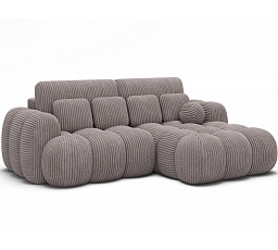 Covelion sarokkanapé ágy tárolóval, világosszürke bársony, jobb oldali Modullo 03 193x60 Jobb 1