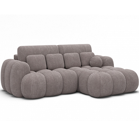 Covelion sarokkanapé ágy tárolóval, világosszürke bársony, jobb oldali Modullo 03 193x60 Jobb 1