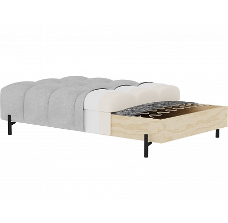 Ferivo steppelt puff lábakon, sötétszürke plüss Sola 06 137x37 Ferivo steppelt puff lábakon, sötétszürke plüss Sola 06 137x37