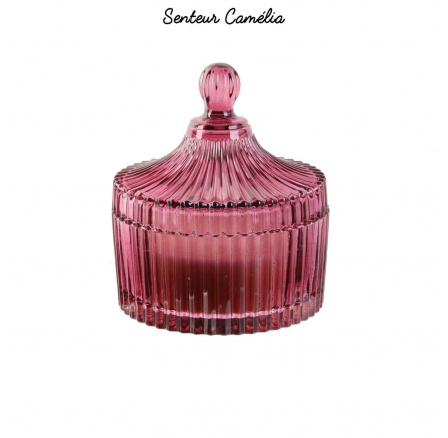 Cseh üvegből készült gyertya L piros