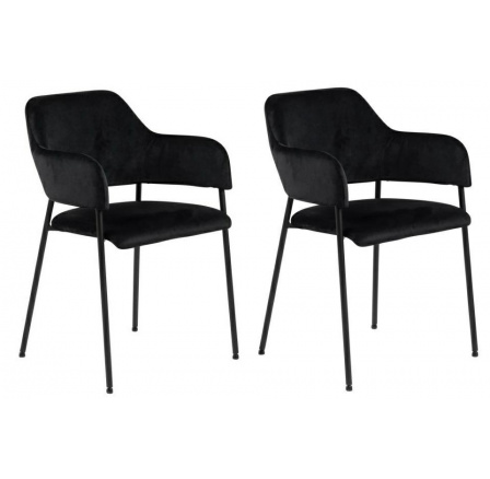 2 darab Lima bársonyszék karfával, fekete