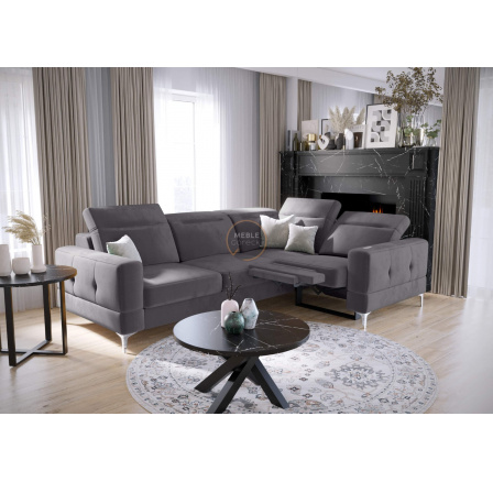 NAROŻNIK MALIBU RELAX Z FUNKCJĄ SPANIA 185x250 CM - prawa , Wybierz własny kolor - Zapisz swój wybór - Galeria tkanin poniżej