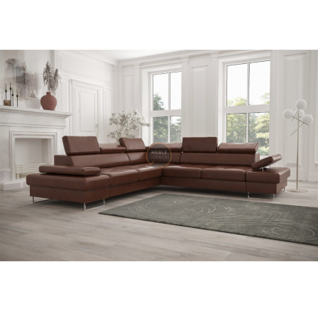 NAROŻNIK GALAXY MAX Z FUNKCJĄ SPANIA 280X280 SKÓRA NATURALNA - Strona prawa , Skóry naturalne - Wybierz swój kolor