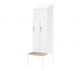 KACPER II PRO öltözőszekrény paddal és tetővel, 600 x 2295 x 850 mm, fehér