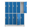 Szürke-kék 10 rekeszes ruhásszekrény: BARTEK, 1360 x 1720 x 450 mm