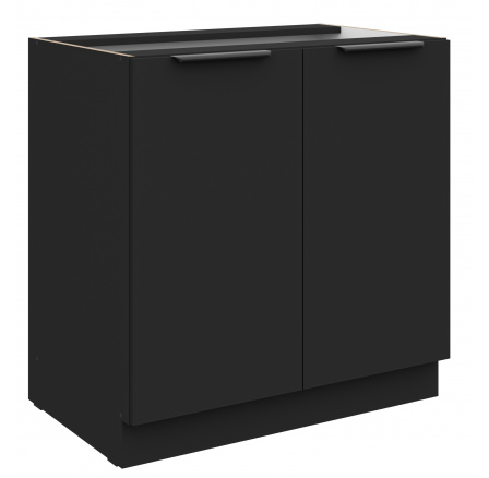 Dolní skřínka SIENA - 80 D 2F BB, Černá mat/Černá mat