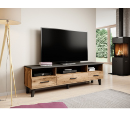 TV komód LOTTA RTV 180, wotan tölgy/fekete