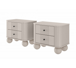 Zestaw szafek nocnych Vesper 56 cm - kaszmir / czarne uchwyty / nogi kule